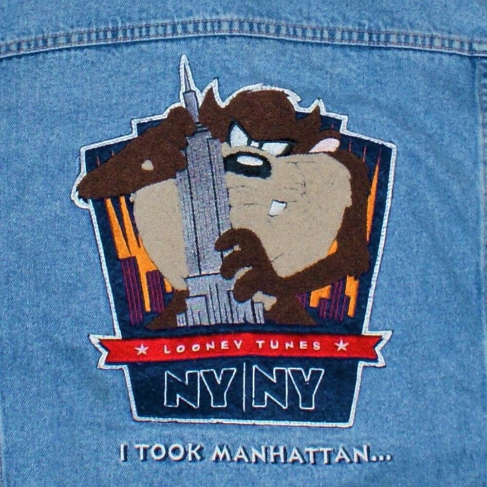 Warner Bros Looney Tunes Jean Jacket Feat Taz!! Kid's Size L